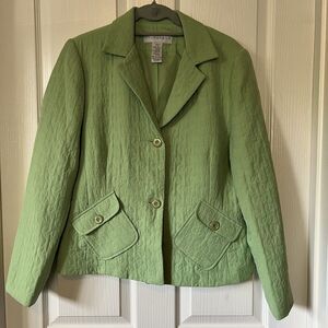 Sag Harbor Lime Green Spring Quilted Blazer Jacket 10 Estilo 563130